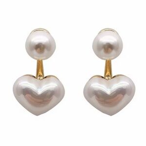 Reina Pearl Heart Drop Earrings